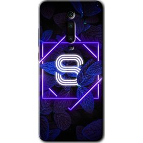 Xiaomi Mi 9T Dark Neon Yaprak S Harfi Baskılı Uyumlu Silikon Kılıf