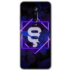Xiaomi Mi 9T Dark Neon Yaprak S Harfi Baskılı Uyumlu Silikon Kılıf