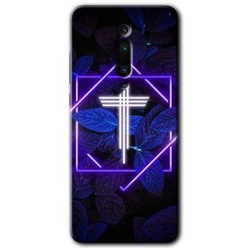 Xiaomi Mi 9T Dark Neon Yaprak T Harfi Baskılı Uyumlu Silikon Kılıf