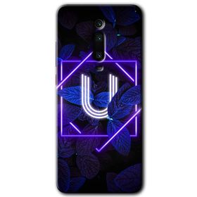Xiaomi Mi 9T Dark Neon Yaprak Ü Harfi Baskılı Uyumlu Silikon Kılıf