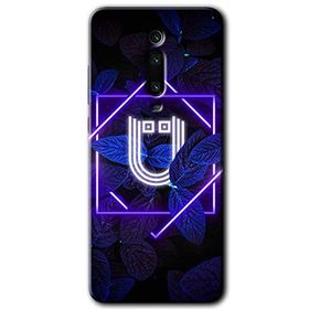 Xiaomi Mi 9T Dark Neon Yaprak Ü Harfi Baskılı Uyumlu Silikon Kılıf
