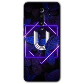 Xiaomi Mi 9T Dark Neon Yaprak Ü Harfi Baskılı Uyumlu Silikon Kılıf