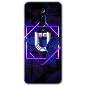 Xiaomi Mi 9T Dark Neon Yaprak Ü Harfi Baskılı Uyumlu Silikon Kılıf