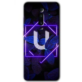 Xiaomi Mi 9T Dark Neon Yaprak Ü Harfi Baskılı Uyumlu Silikon Kılıf