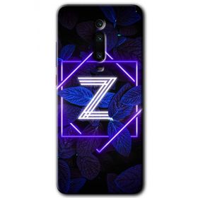 Xiaomi Mi 9T Dark Neon Yaprak Z Harfi Baskılı Uyumlu Silikon Kılıf