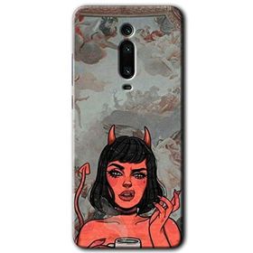 Xiaomi Mi 9T Devil Girl Baskılı Uyumlu Silikon Kılıf