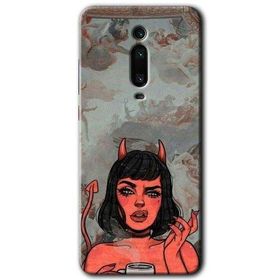 Xiaomi Mi 9T Devil Girl Baskılı Uyumlu Silikon Kılıf