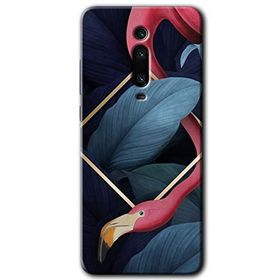Xiaomi Mi 9T Flamingo Yaprak Baskılı Uyumlu Silikon Kılıf