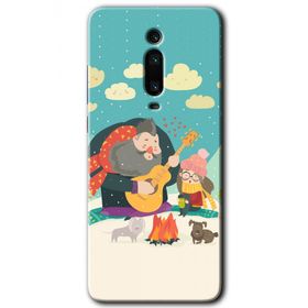 Xiaomi Mi 9T Kış Pikniği Baskılı Uyumlu Silikon Kılıf