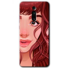 Xiaomi Mi 9T Kızıl Kız Baskılı Uyumlu Silikon Kılıf