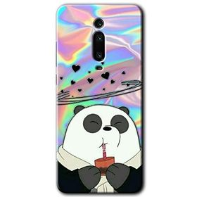 Xiaomi Mi 9T Milkshake Panda Baskılı Uyumlu Silikon Kılıf