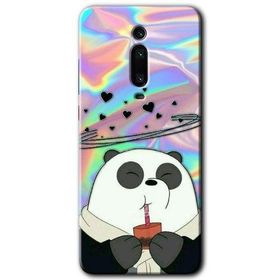Xiaomi Mi 9T Milkshake Panda Baskılı Uyumlu Silikon Kılıf