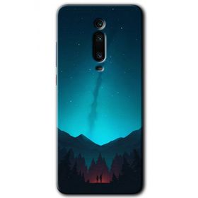 Xiaomi Mi 9T Night Fores Mount Baskılı Uyumlu Silikon Kılıf