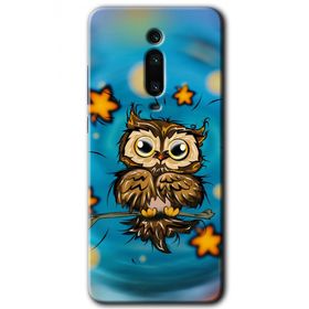 Xiaomi Mi 9T Owl Bird Stars Baskılı Uyumlu Silikon Kılıf