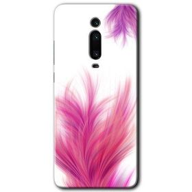 Xiaomi Mi 9T Pembe Tüy Baskılı Uyumlu Silikon Kılıf