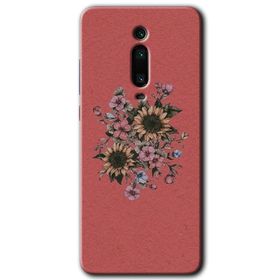 Xiaomi Mi 9T Retro Çiçek Baskılı Uyumlu Silikon Kılıf