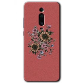 Xiaomi Mi 9T Retro Çiçek Baskılı Uyumlu Silikon Kılıf