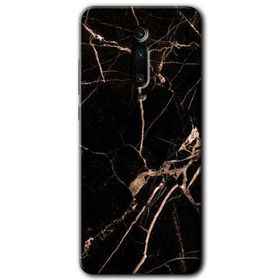 Xiaomi Mi 9T Siyah Gold Mermer Baskılı Uyumlu Silikon Kılıf