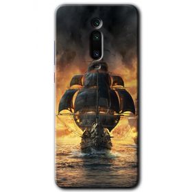 Xiaomi Mi 9T Siyah İnci Baskılı Uyumlu Silikon Kılıf