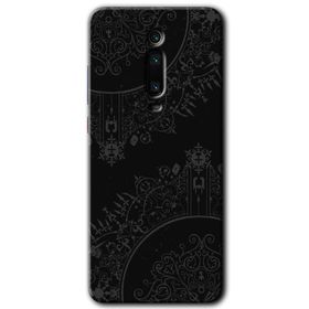 Xiaomi Mi 9T Siyah Mandala Baskılı Uyumlu Silikon Kılıf
