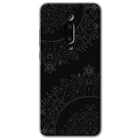 Xiaomi Mi 9T Siyah Mandala Baskılı Uyumlu Silikon Kılıf