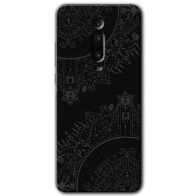 Xiaomi Mi 9T Siyah Mandala Baskılı Uyumlu Silikon Kılıf