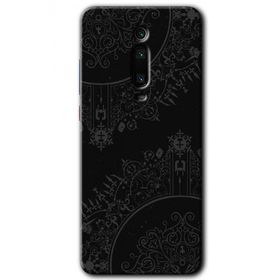 Xiaomi Mi 9T Siyah Mandala Baskılı Uyumlu Silikon Kılıf