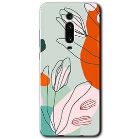 Xiaomi Mi 9T Vektör Çiçekler Baskılı Uyumlu Silikon Kılıf