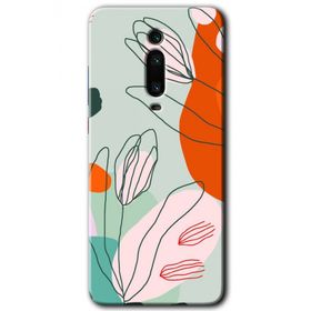 Xiaomi Mi 9T Vektör Çiçekler Baskılı Uyumlu Silikon Kılıf