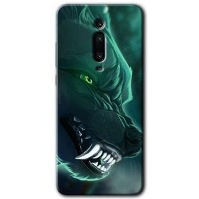 Xiaomi Mi 9T Yeşil Kurt Baskılı Uyumlu Silikon Kılıf