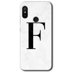 Xiaomi Mi A2 Lite Beyaz Mermer Desenli F Harfi Baskılı Uyumlu Silikon Kılıf