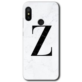 Xiaomi Mi A2 Lite Beyaz Mermer Desenli Z Harfi Baskılı Uyumlu Silikon Kılıf