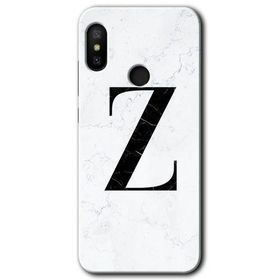 Xiaomi Mi A2 Lite Beyaz Mermer Desenli Z Harfi Baskılı Uyumlu Silikon Kılıf