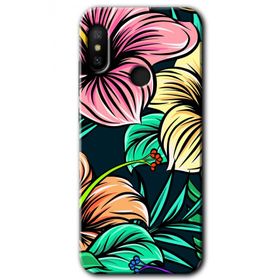 Xiaomi Mi A2 Lite Çizim Çiçekler Baskılı Uyumlu Silikon Kılıf