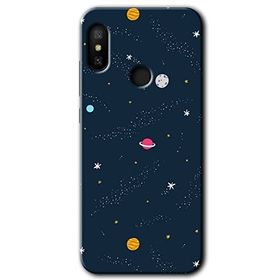 Xiaomi Mi A2 Lite Çizim Gezegen Baskılı Uyumlu Silikon Kılıf