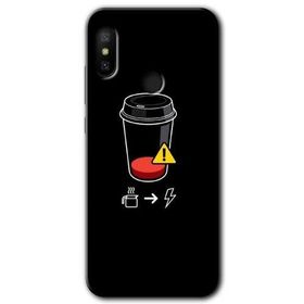 Xiaomi Mi A2 Lite Coffee Battery Baskılı Uyumlu Silikon Kılıf
