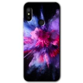 Xiaomi Mi A2 Lite Color Splash Purple Baskılı Uyumlu Silikon Kılıf