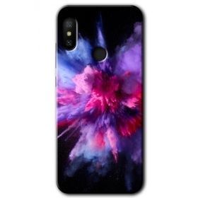 Xiaomi Mi A2 Lite Color Splash Purple Baskılı Uyumlu Silikon Kılıf