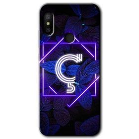 Xiaomi Mi A2 Lite Dark Neon Yaprak C Harfi Baskılı Uyumlu Silikon Kılıf