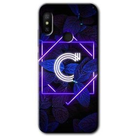 Xiaomi Mi A2 Lite Dark Neon Yaprak C Harfi Baskılı Uyumlu Silikon Kılıf