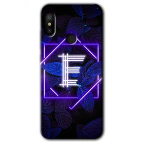 Xiaomi Mi A2 Lite Dark Neon Yaprak E Harfi Baskılı Uyumlu Silikon Kılıf