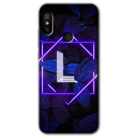 Xiaomi Mi A2 Lite Dark Neon Yaprak H Harfi Baskılı Uyumlu Silikon Kılıf