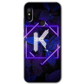 Xiaomi Mi A2 Lite Dark Neon Yaprak H Harfi Baskılı Uyumlu Silikon Kılıf