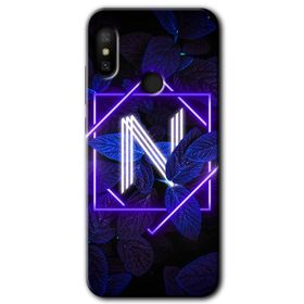 Xiaomi Mi A2 Lite Dark Neon Yaprak H Harfi Baskılı Uyumlu Silikon Kılıf