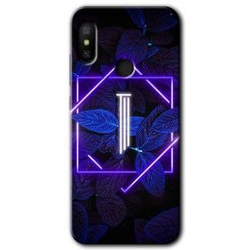 Xiaomi Mi A2 Lite Dark Neon Yaprak İ Harfi Baskılı Uyumlu Silikon Kılıf