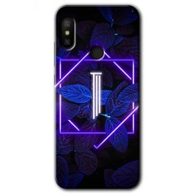 Xiaomi Mi A2 Lite Dark Neon Yaprak İ Harfi Baskılı Uyumlu Silikon Kılıf