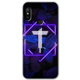 Xiaomi Mi A2 Lite Dark Neon Yaprak P Harfi Baskılı Uyumlu Silikon Kılıf