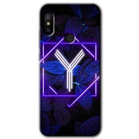 Xiaomi Mi A2 Lite Dark Neon Yaprak P Harfi Baskılı Uyumlu Silikon Kılıf