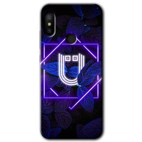 Xiaomi Mi A2 Lite Dark Neon Yaprak P Harfi Baskılı Uyumlu Silikon Kılıf