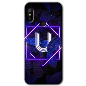 Xiaomi Mi A2 Lite Dark Neon Yaprak P Harfi Baskılı Uyumlu Silikon Kılıf